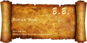 Borik Bod névjegykártya